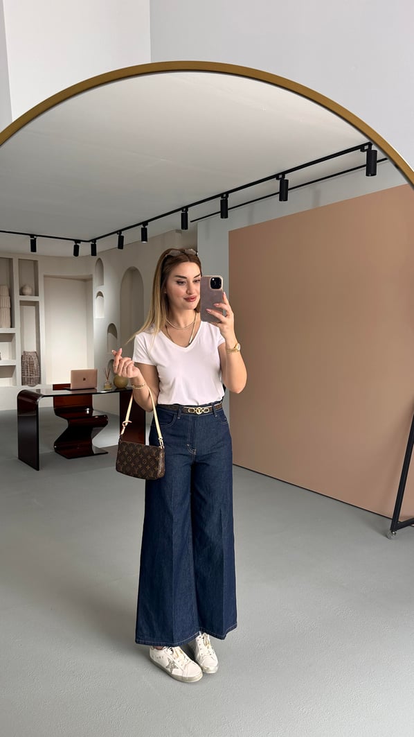 Premium Seri Lacivert Bol Denim Pantolon