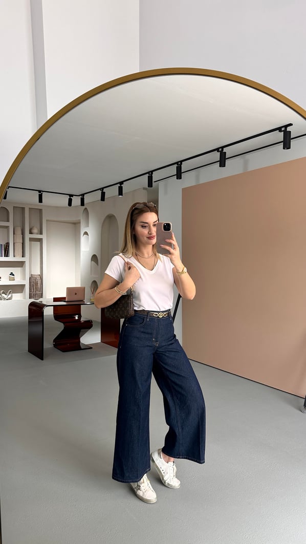 Premium Seri Lacivert Bol Denim Pantolon