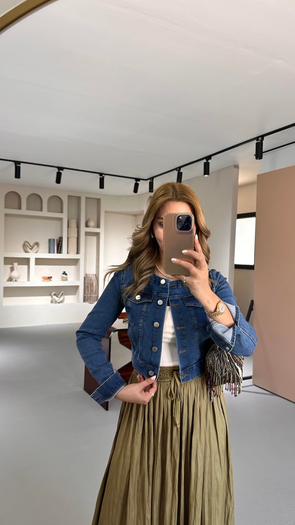 Premium Seri Likralı Denim Ceket
