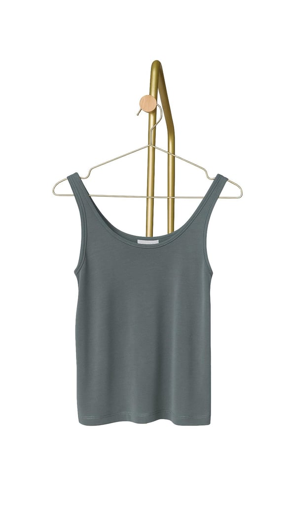 Premium Seri Ön Arka U Yaka Modal Haki Bluz