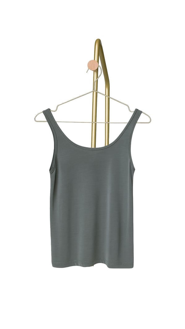 Premium Seri Ön Arka U Yaka Modal Haki Bluz