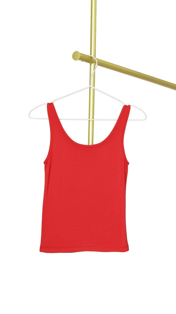 Premium Seri Ön Arka U Yaka Modal Kırmızı Bluz