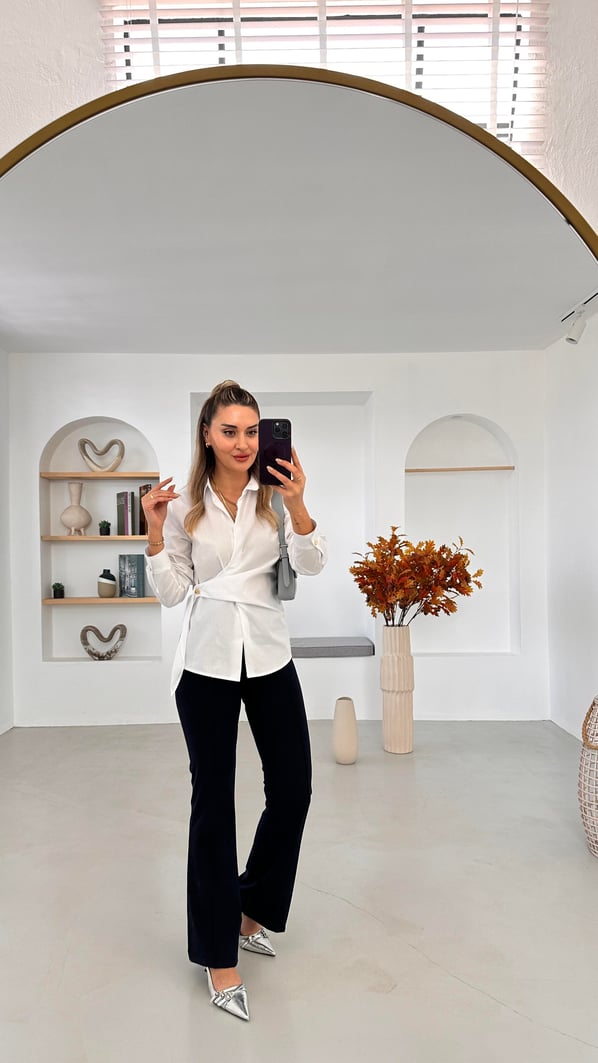 Premium Seri Önden Dikişli Lacivert Likralı Pantolon