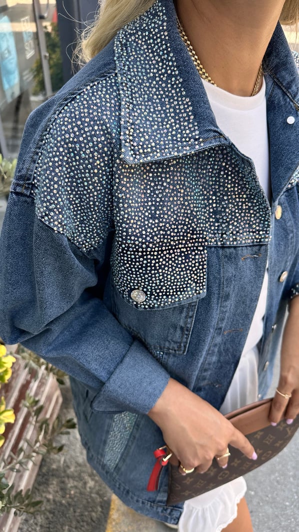 Premium Seri Taş Detay BF Denim Ceket
