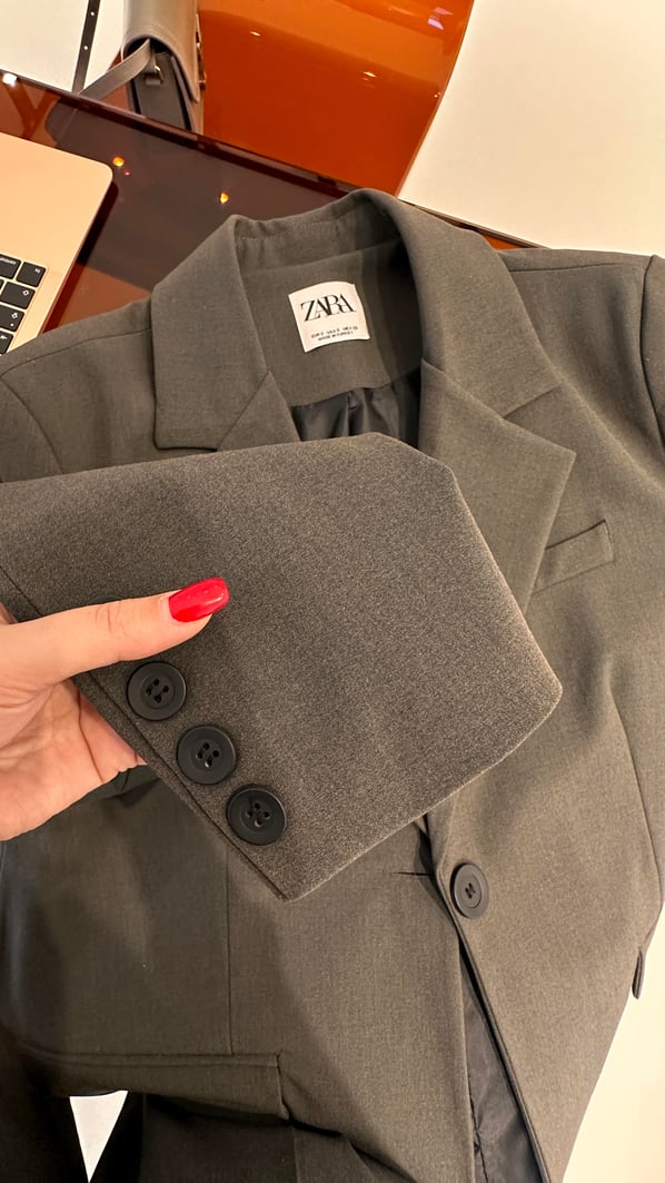 Premium Seri Tek Düğme Detay Maskülen Haki Blazer