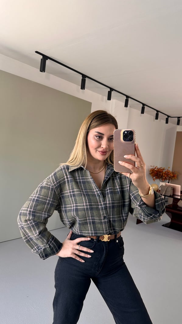 Premium Seri Unisex Haki Oduncu Gömleği