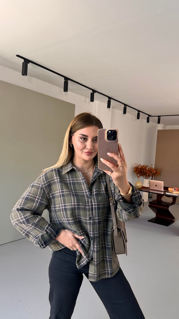 Premium Seri Unisex Haki Oduncu Gömleği