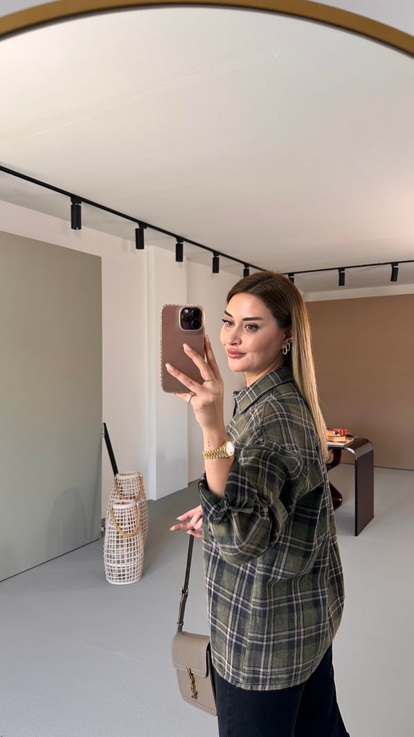 Premium Seri Unisex Haki Oduncu Gömleği