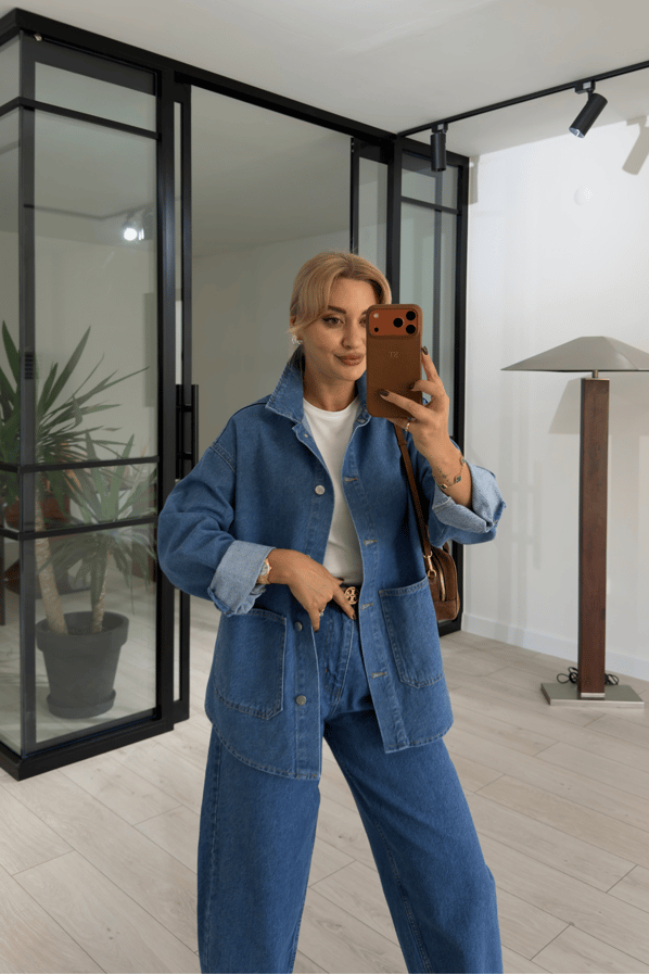BF Cep Detay Mavi Denim CeketSezgi Tekin