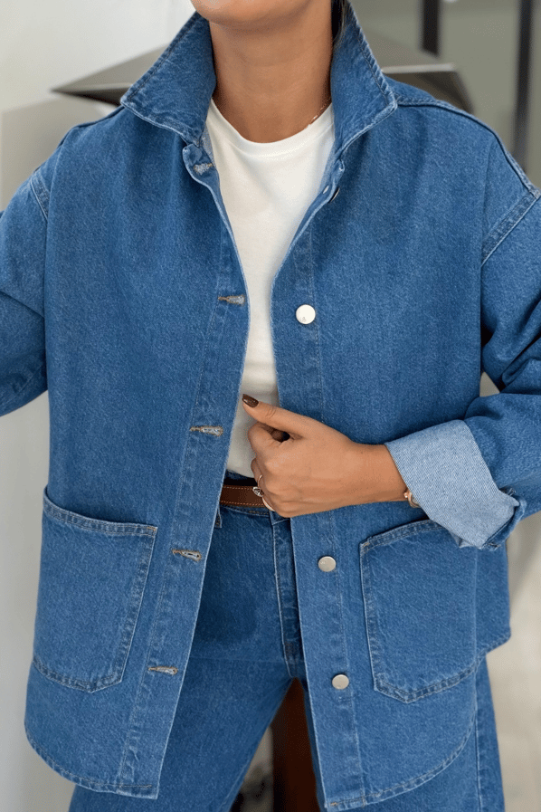 BF Cep Detay Mavi Denim CeketSezgi Tekin
