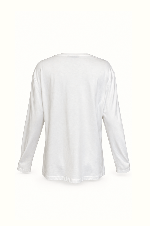 Bisiklet Yaka Beyaz Relax Basic TshirtSezgi Tekin