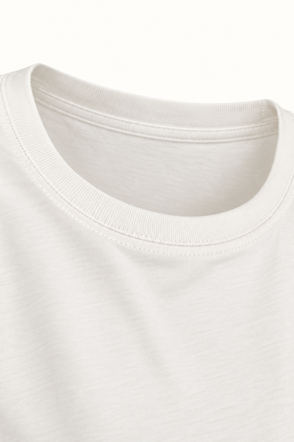 Bisiklet Yaka Beyaz Relax Basic TshirtSezgi Tekin