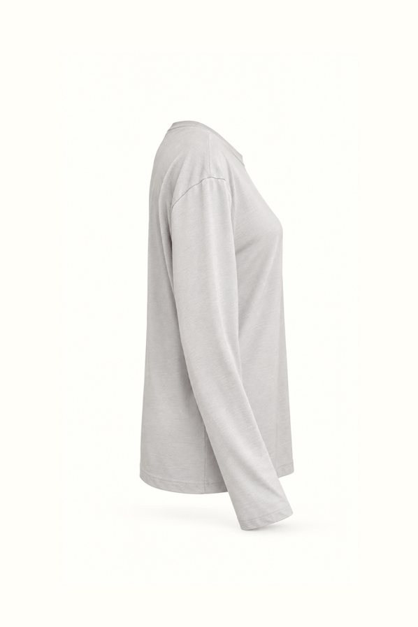 Bisiklet Yaka Duman Gri Relax Basic TshirtSezgi Tekin