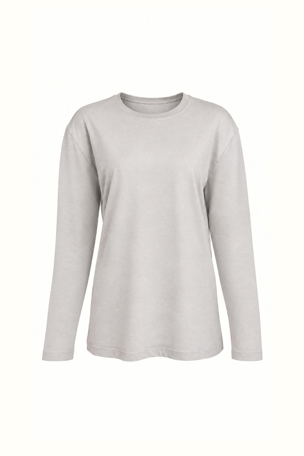 Bisiklet Yaka Duman Gri Relax Basic TshirtSezgi Tekin