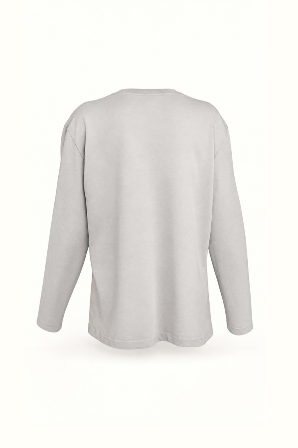 Bisiklet Yaka Duman Gri Relax Basic TshirtSezgi Tekin