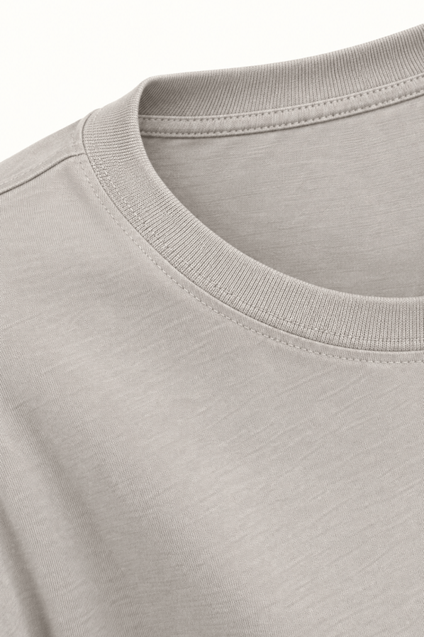 Bisiklet Yaka Duman Gri Relax Basic TshirtSezgi Tekin