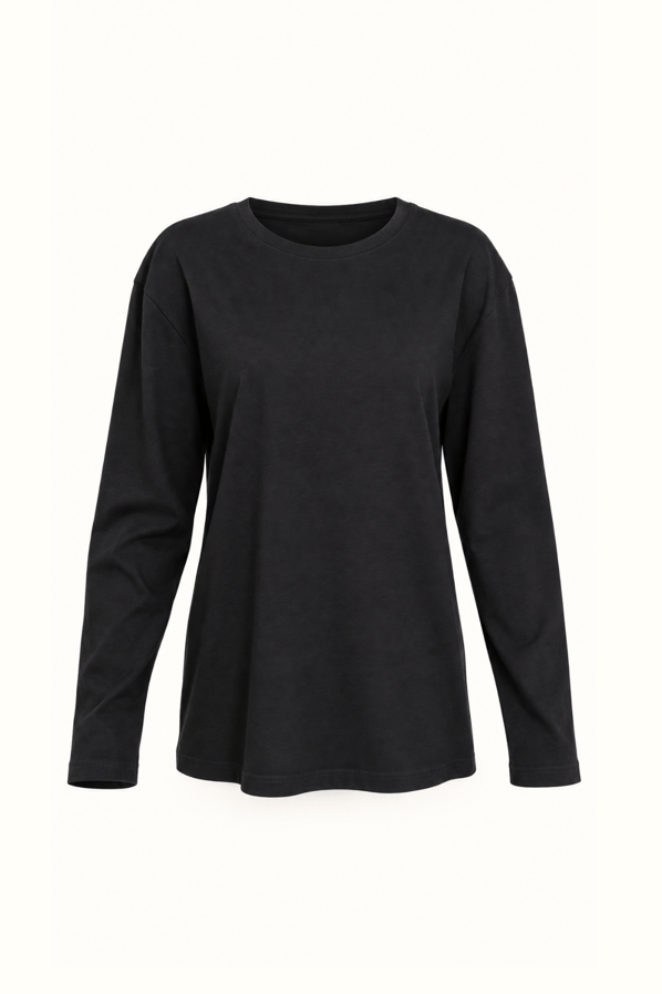 Bisiklet Yaka Siyah Relax Basic TshirtSezgi Tekin
