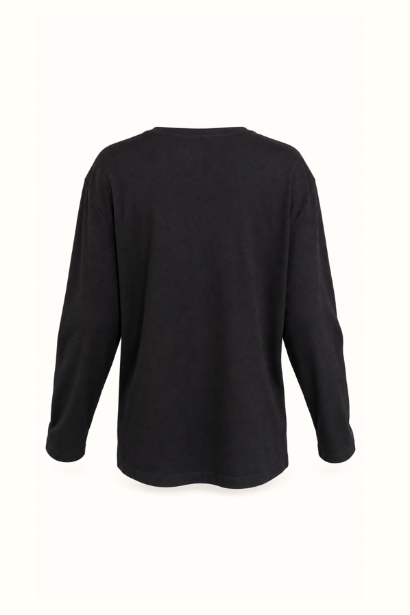 Bisiklet Yaka Siyah Relax Basic TshirtSezgi Tekin
