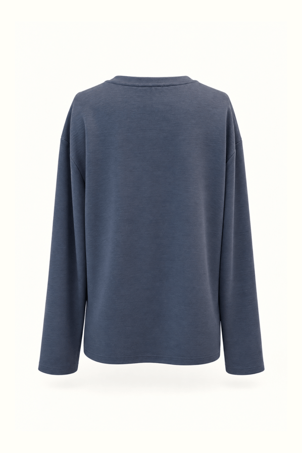 Bisiklet Yaka Uzun Kol Basic Antrasit TshirtSezgi Tekin