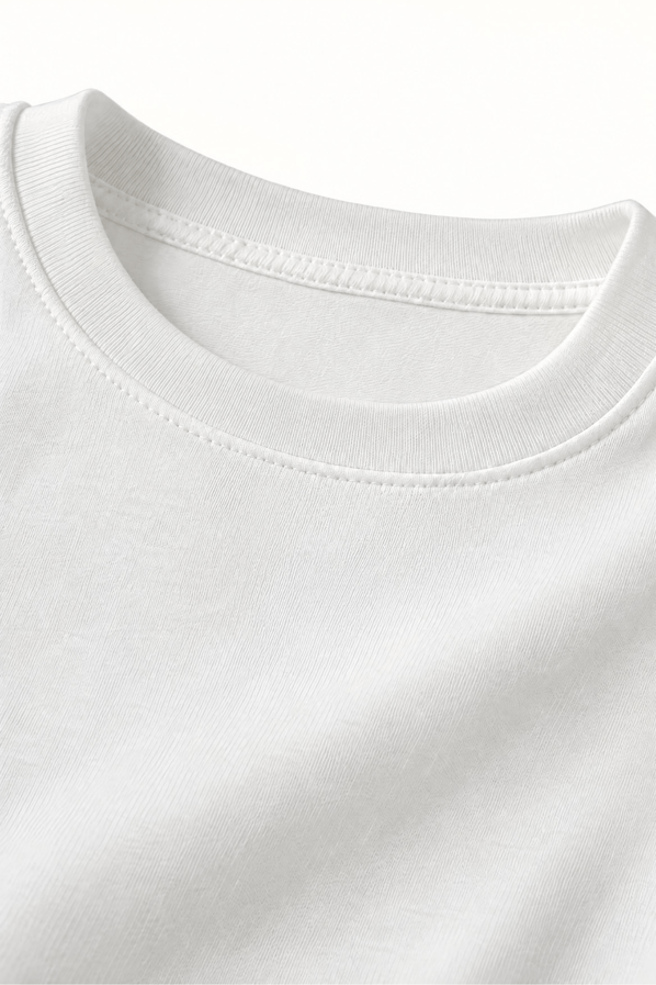 Geniş Kol Ekru Pamuklu Basic TshirtSezgi Tekin