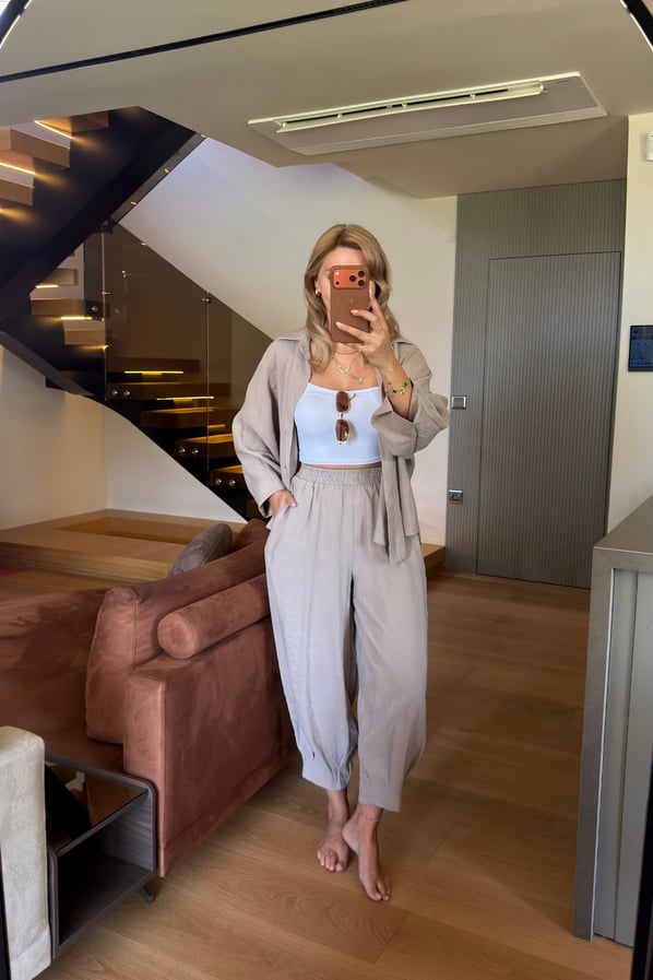 Gömlek/Slouchy Pantolon Tensel Modal Vizon TakımSezgi Tekin
