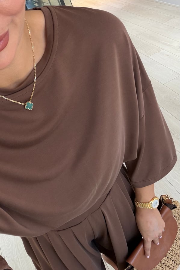 Kahve Oversize Modal TshirtSezgi Tekin