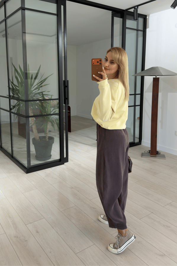 Kahve Tensel Modal Slouchy PantolonSezgi Tekin