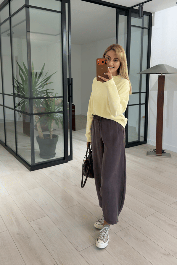 Kahve Tensel Modal Slouchy PantolonSezgi Tekin