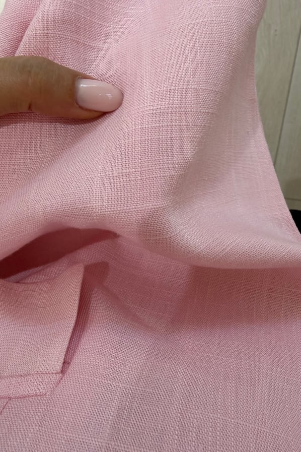 Kemerli Süs Cep Detay Pudra Pembe Oversize CeketSezgi Tekin