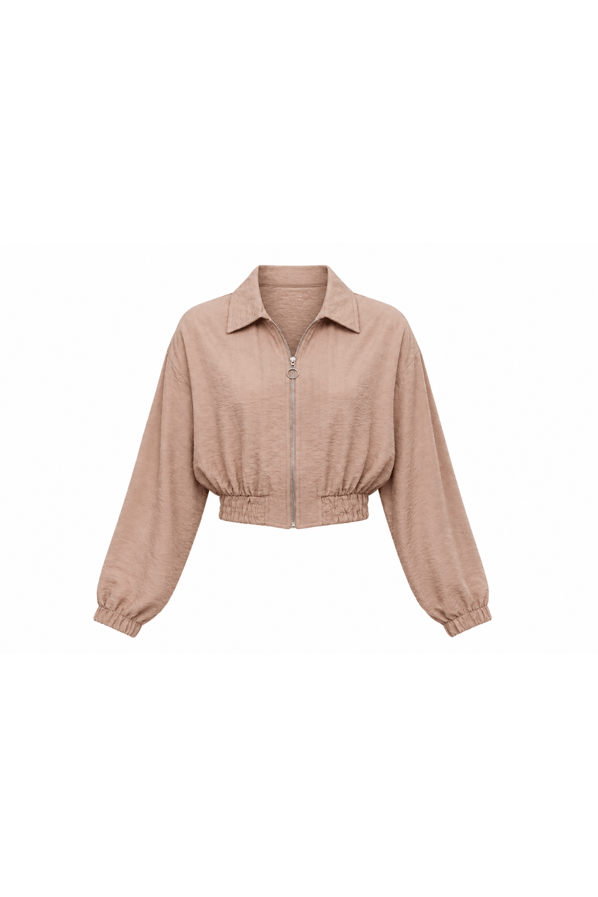 Kırışık Efektli Ceket Pantolon Camel  Saten TakımSezgi Tekin