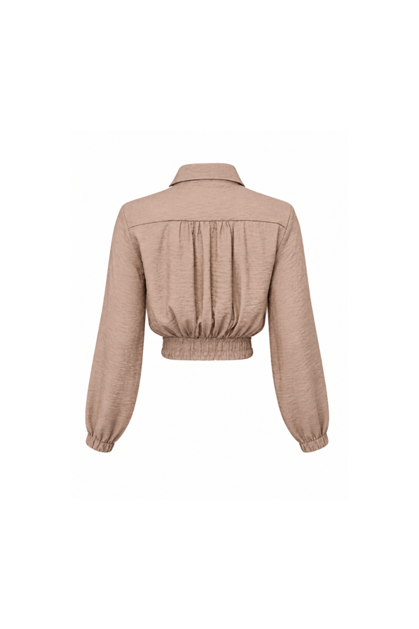 Kırışık Efektli Ceket Pantolon Camel  Saten TakımSezgi Tekin