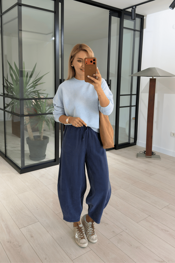 Lacivert Tensel Modal Slouchy PantolonSezgi Tekin