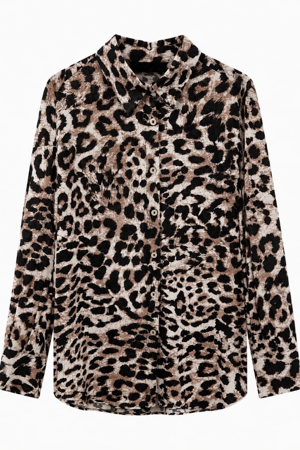 Leopar Gömlek Pantolon Viskon TakımSezgi Tekin