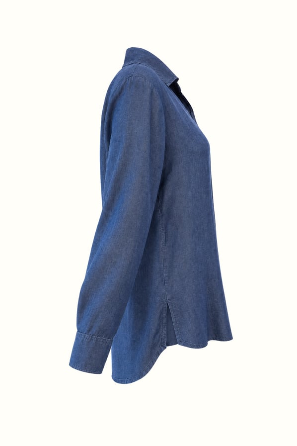 Oversize Gömlek-Pantolon Mavi Tensel Denim TakımSezgi Tekin