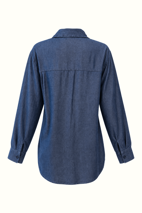 Oversize Gömlek-Pantolon Mavi Tensel Denim TakımSezgi Tekin