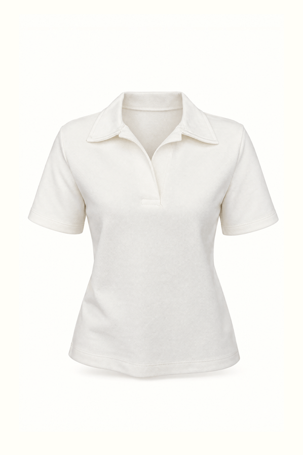 Polo Yaka Ekru TshirtSezgi Tekin
