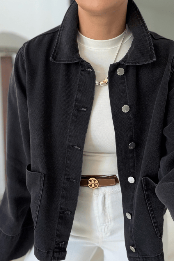 Premium Antrasit Tensel Denim CeketSezgi Tekin