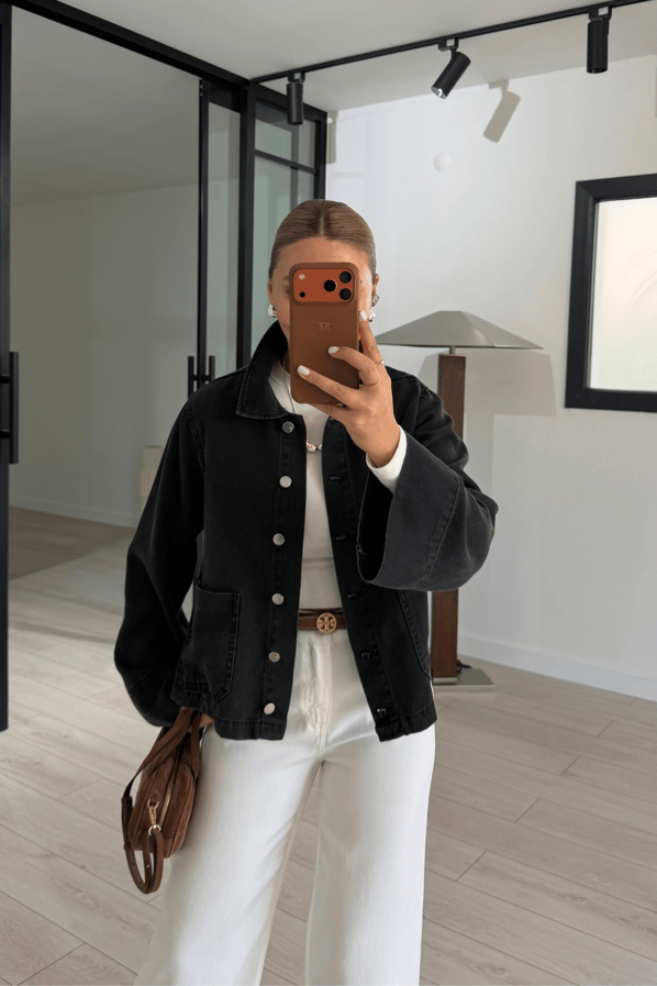 Premium Antrasit Tensel Denim CeketSezgi Tekin