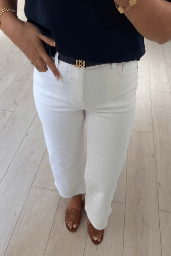 Premium Seri Crop Leg Likralı Ekru JeanSezgi Tekin
