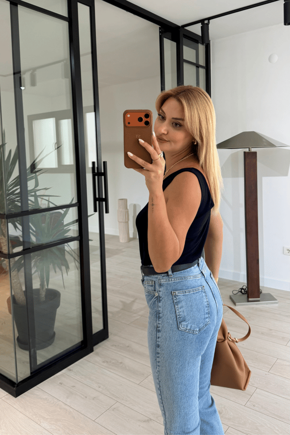 Premium Seri Kesik Paça Açık Mavi Likralı Boyfit JeanSezgi Tekin