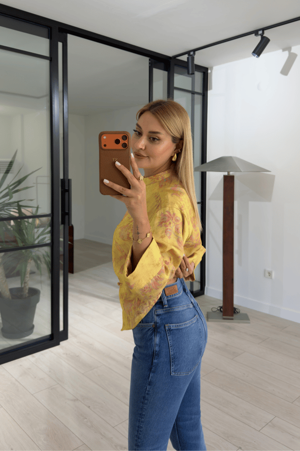 Premium Seri Mavi Yıkamalı Flare JeanSezgi Tekin