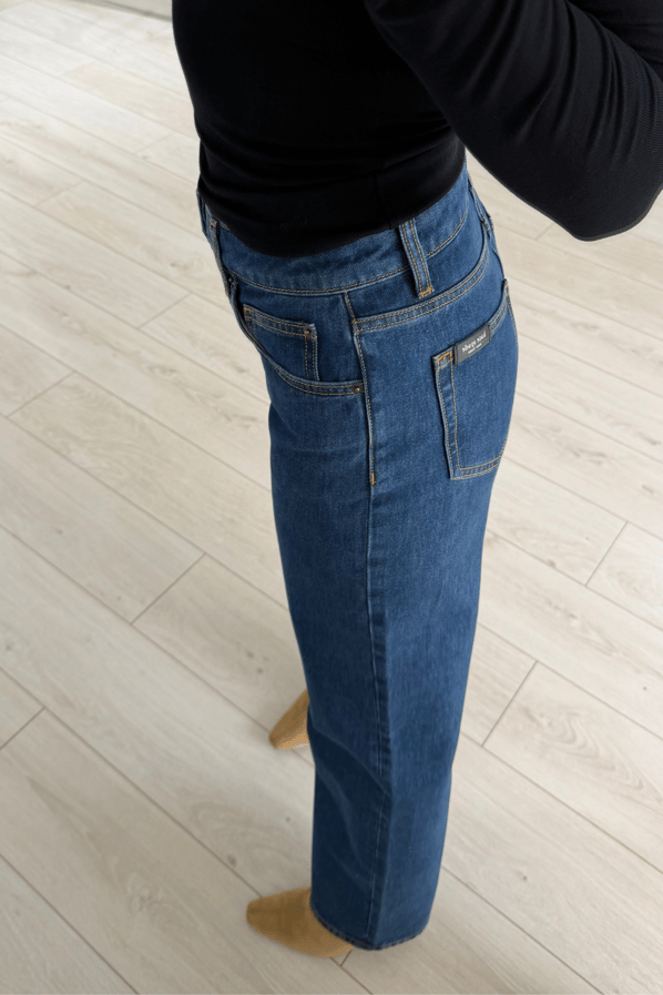 Premium Seri Orta Bel Straight Koyu Mavi JeanSezgi Tekin
