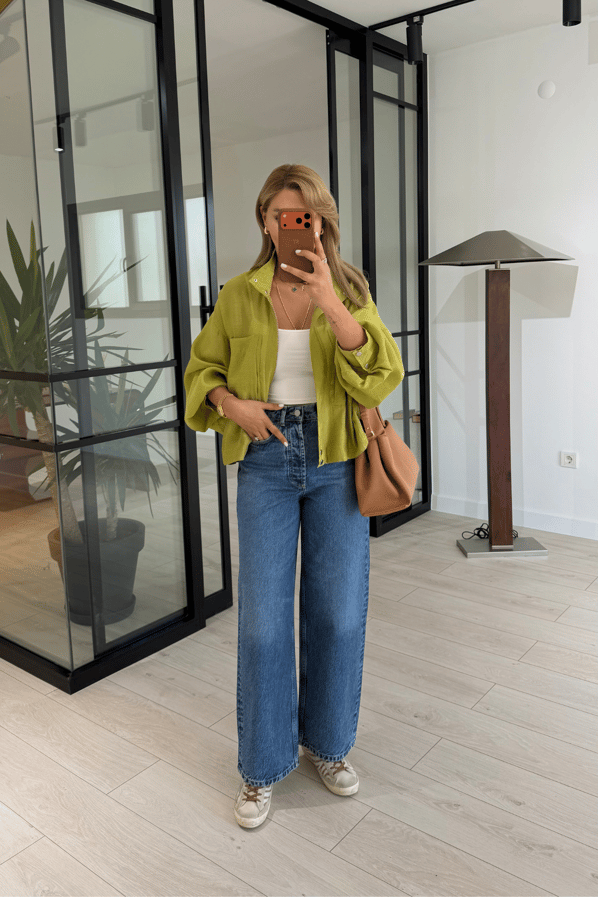 Premium Seri Yüksek Bel Wide Leg Koyu Mavi Yıkamalı JeanSezgi Tekin