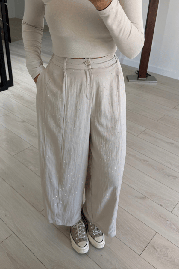 Taş Detaylı Taş Slouchy PantolonSezgi Tekin