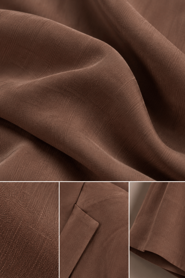Tek Düğmeli Oversize Modal Kahve Blazer CeketSezgi Tekin