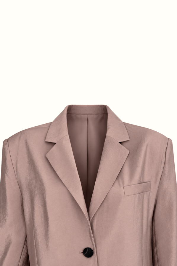 Tek Düğmeli Oversize Modal Vizon Blazer CeketSezgi Tekin