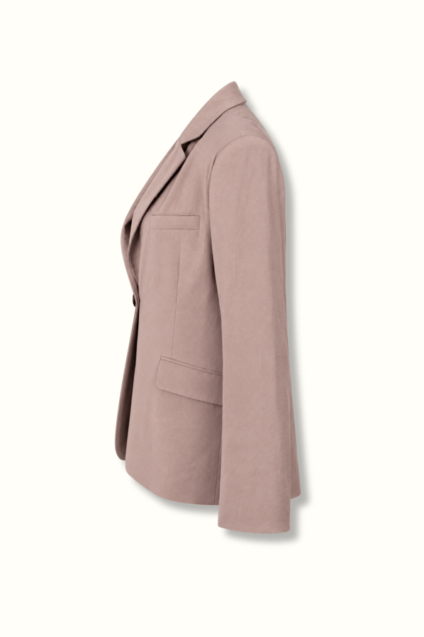 Tek Düğmeli Oversize Modal Vizon Blazer CeketSezgi Tekin