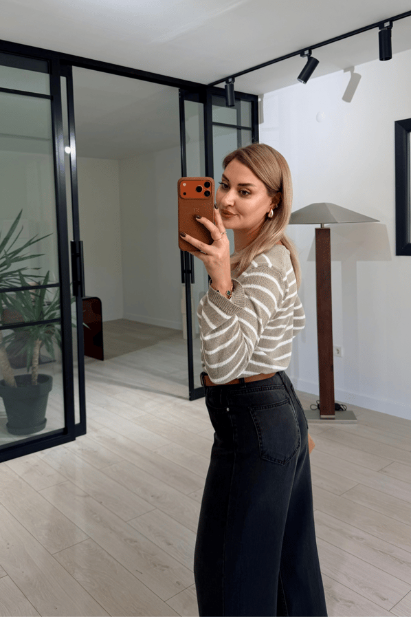Wide Leg Dökümlü Antrasit Bol PantolonSezgi Tekin