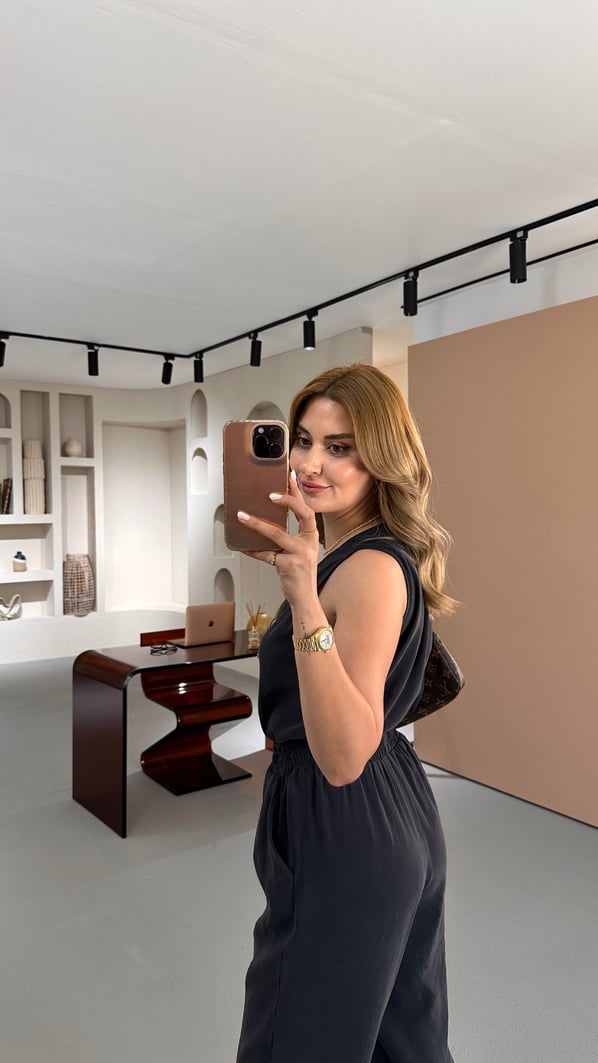 Slouchy Pantolon Bluz Antrasit Tensel Takım