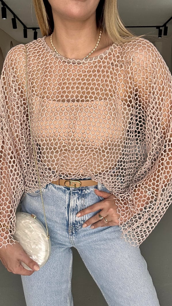 Ten Oversize Simli File Bluz